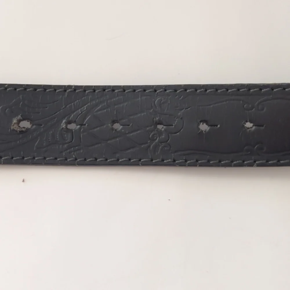 Vintage Leather Western Belt With Diamond and Black Color Rhinestone Loo…